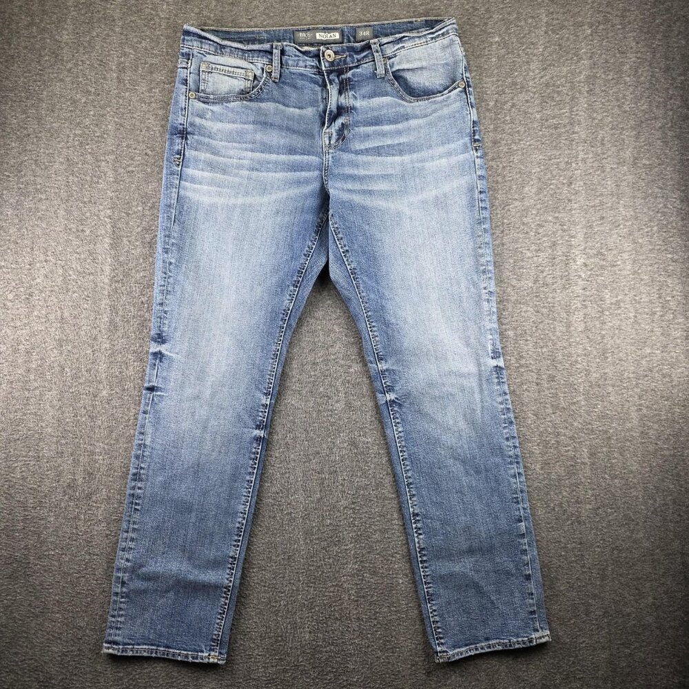 BKE Nolan Jeans Mens 34x31 Medium Wash Blue Straight Leg Stretch Denim Casual